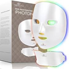 7 Färgers LED Ansiktsmask - Photon Skönhetsmask med Röd och Blå Ljus