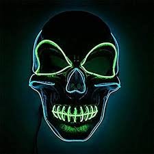 Queta LED Halloweenmask - Lysande Skalle